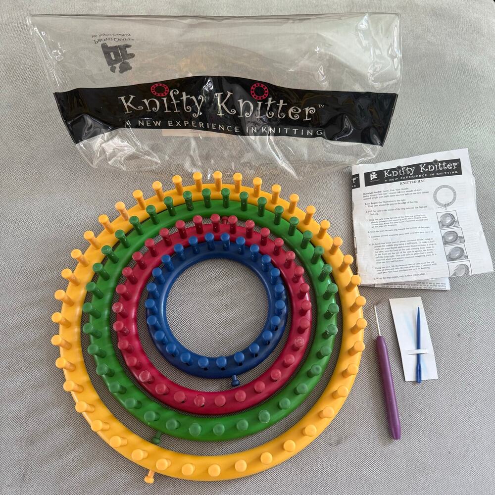 Knifty Knitter Round Loom Set 4 Sizes Provo Craft Knitting Looms New Open Bag